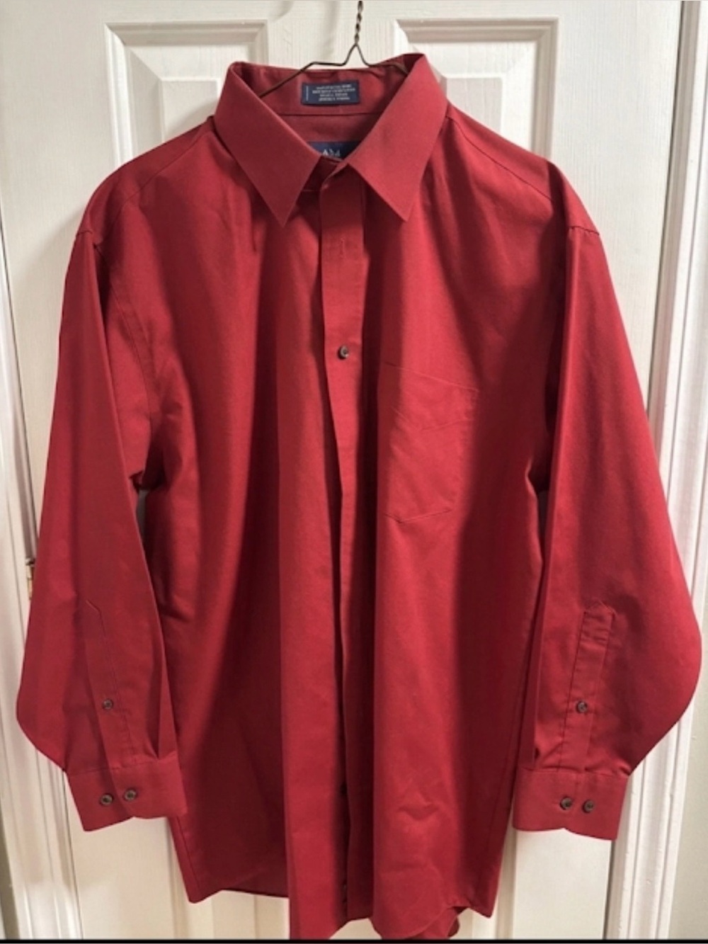 Stafford Bold Red Men's Dress Shirt 16.5 neck. 32/33 EUC